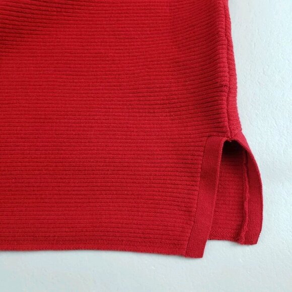 Lauren Ralph Lauren Button Sweater Womens Medium Red Long Sleeve Cotton Pullover - Picture 5 of 9